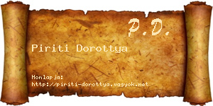 Piriti Dorottya névjegykártya
